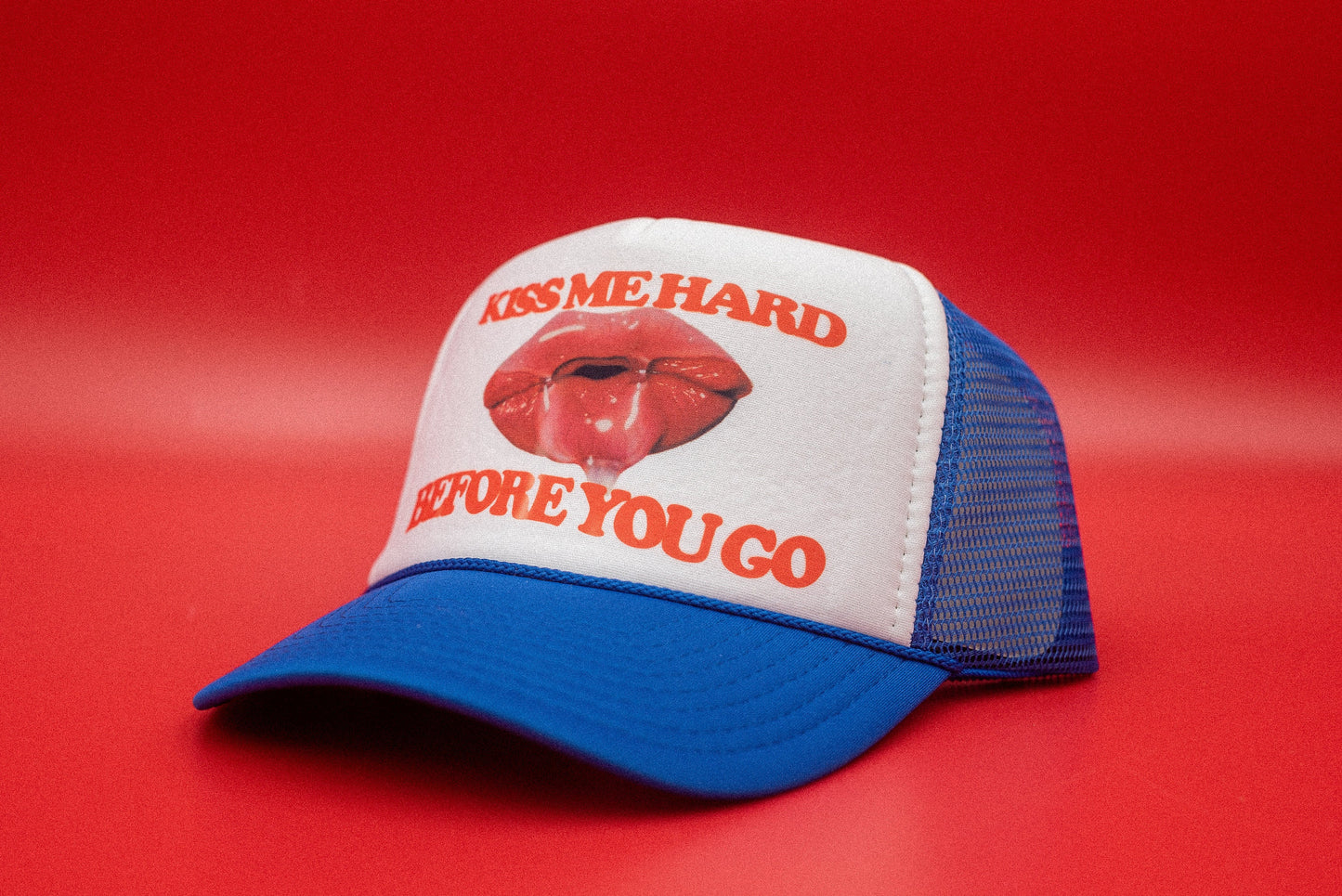 The "Kiss Me Hard Before You Go" Funny Trucker Hat