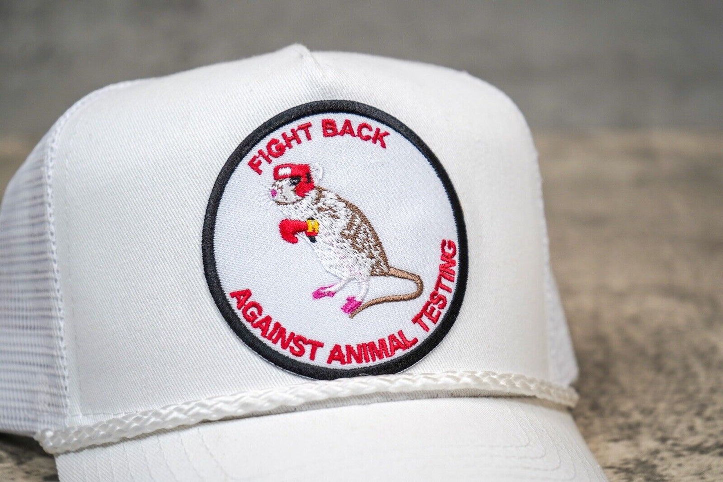 "Fight Back Against Animal Testing" Funny Trucker Hat
