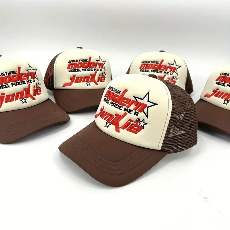 The "Modern Ages Made Me A Junkie" Trucker Hat