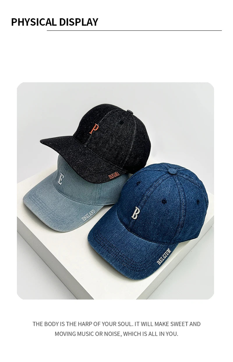 New Men Woman Simple Letter Embroidery Baseball Hats Sunshade Casual Breathable Retro Snapback Caps Versatile Fashion ins Street