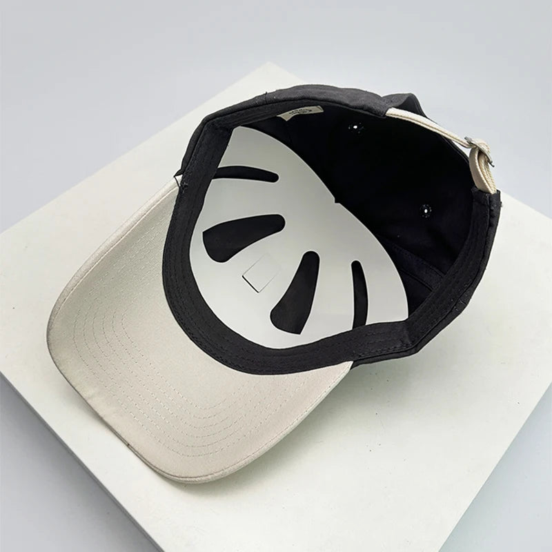 New Unisex Color block Letter Embroidery Baseball Hats Breathable Retro Sunshade Casual Peaked Caps Versatile Fashion Hip Hop