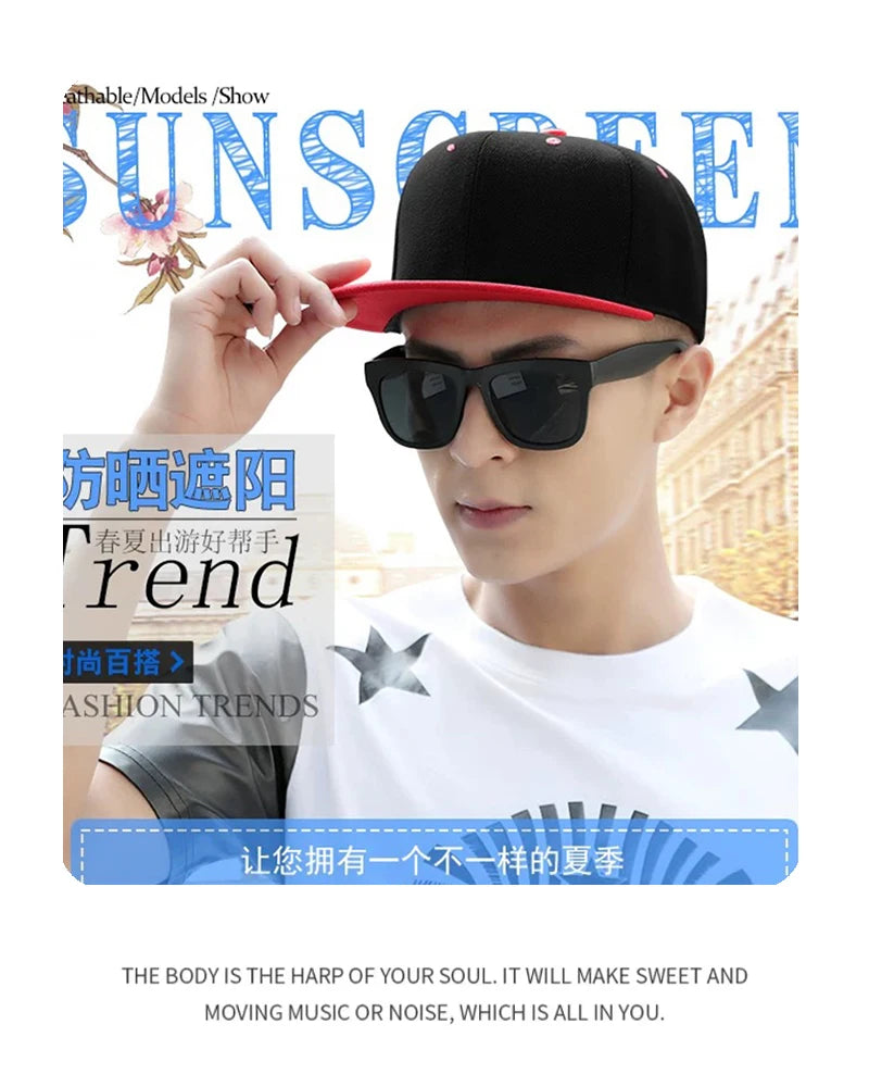 New Unisex Color Block Solid Baseball Hats Breathable Simple Sunshade Hip Hop Peaked Caps Versatile Flat Eave Fashion ins Street