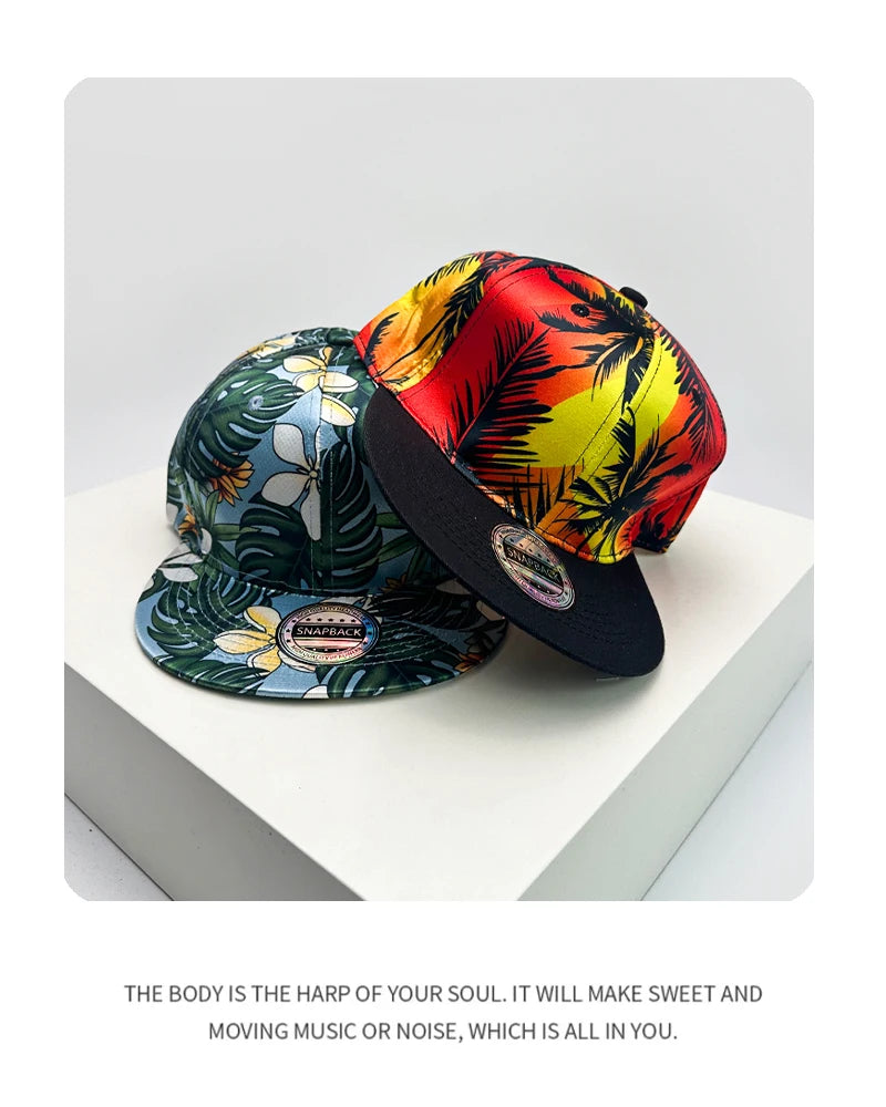 New Unisex Bandhnu Colorful Flowers Leaves Baseball Hats Breathable Hip Hop Sunshade Peaked Caps Versatile Fashion Color Block