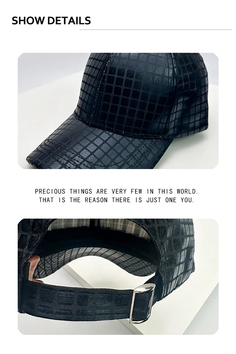 New Unisex Personal Check Reflective Baseball Hats Breathable Street Sunshade Snapback Caps Versatile Retro Fashion Casual Plaid