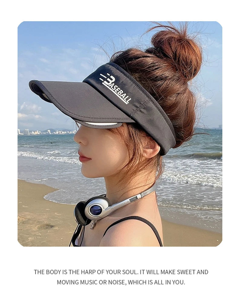 New Unisex Quick Drying Print Letter Casual Sun Hats Outdoor Sunshade Scalable Breathable Top Air Caps Versatile Fashion Riding