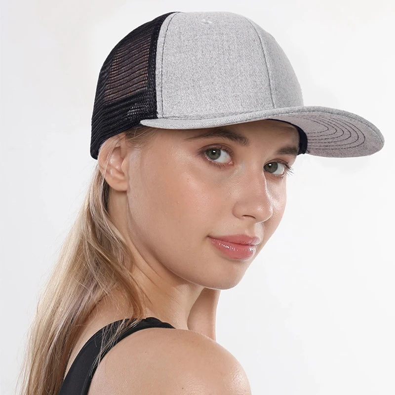 New Men Women High-quality Color Block Baseball Hats Sunshade Outdoor Breathable Casual Truck Caps Mesh Fashion Simple Versatile