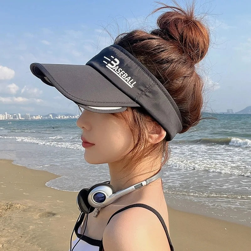 New Unisex Quick Drying Print Letter Casual Sun Hats Outdoor Sunshade Scalable Breathable Top Air Caps Versatile Fashion Riding