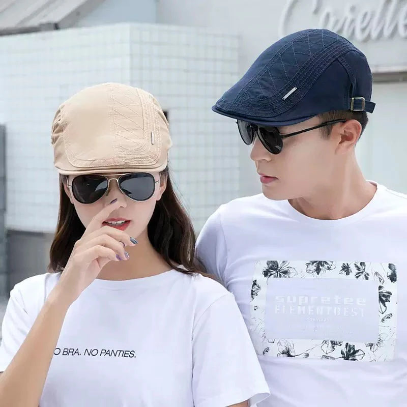 New Unisex Labeling letters Visors Hats Breathable Casual Sunshade Simple Peaked Caps Versatile ins Fashion Street British Style