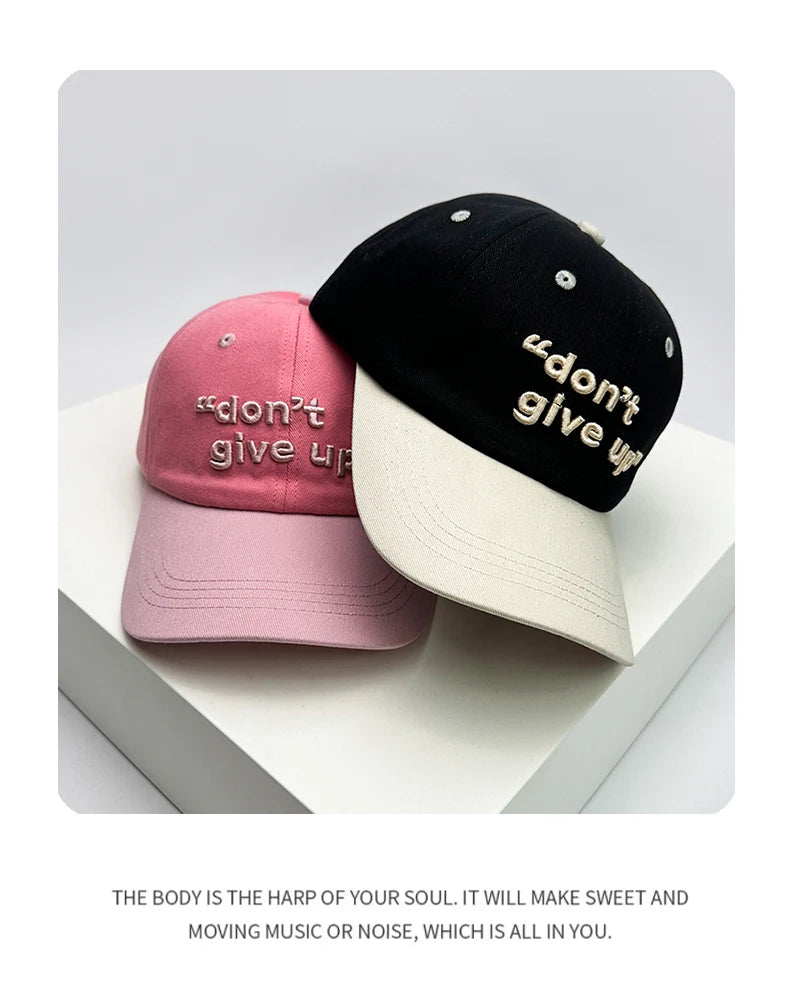 New Men Women Color Block Letters Embroidery Baseball Hats Japanese Breathable Sunshade Versatile Snapback Caps Fashion Student