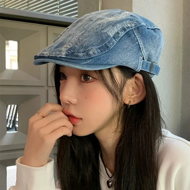 New Unisex Broken Style Solid Visors Hats Breathable Retro Sunshade Personal Peaked Caps Versatile Casual Fashion Distress ins