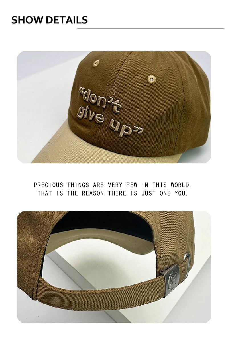 New Men Women Color Block Letters Embroidery Baseball Hats Japanese Breathable Sunshade Versatile Snapback Caps Fashion Student