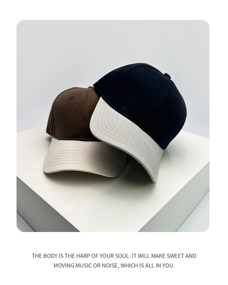 New Unisex Simple Color Block Casual Baseball Hats Breathable Outdoor ins Sunshade Peaked Caps Versatile Fashion Personal Retro