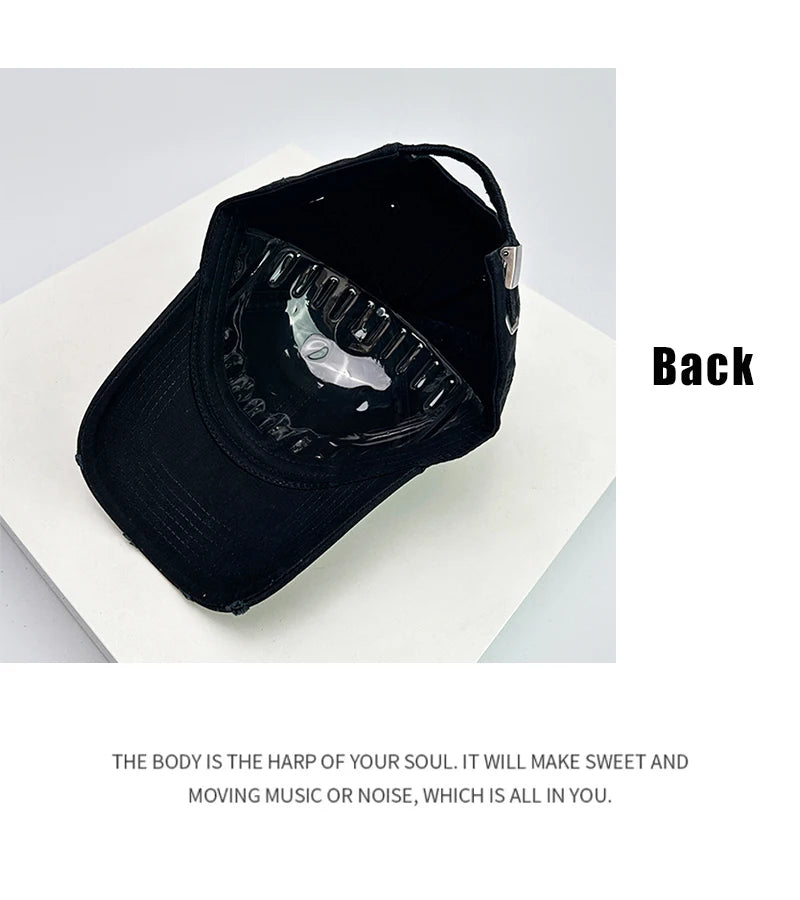 New Unisex Broken Style Street Embroidered a Letters Baseball Hats Breathable Casual Sunshade Peaked Caps Versatile Fashion ins