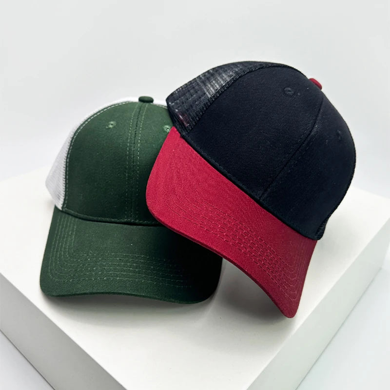 New Men Women Color Block American Style Baseball Hats Sunshade Personal Breathable Street Truck Caps Versatile Fashion Simple