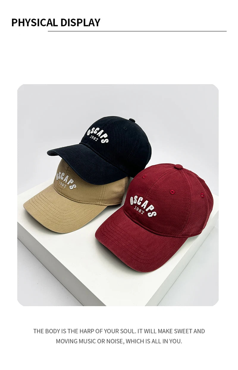 New Men Women Letter embroidery Korean Baseball Hats Sunshade Versatile Breathable Snapback Caps Fashion Recreational Retro ins