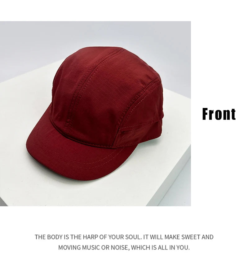 New Men Women Drawstring Short Eaves Solid Baseball Hats Breathable Sunshade Fashion Snapback Caps Versatile Simple Quick Drying