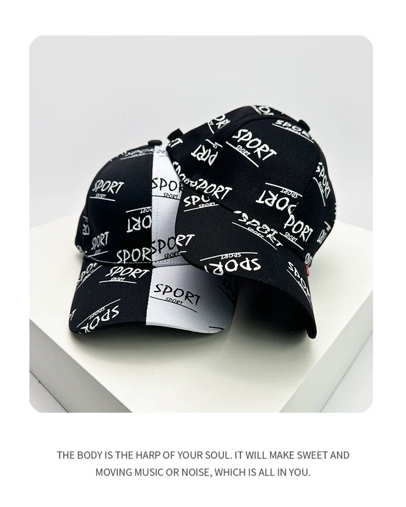 New Men Women Hip Hop Letter Printed Ribbon Baseball Hats Breathable Fashion Sunshade Snapback Caps Versatile Color Block Street