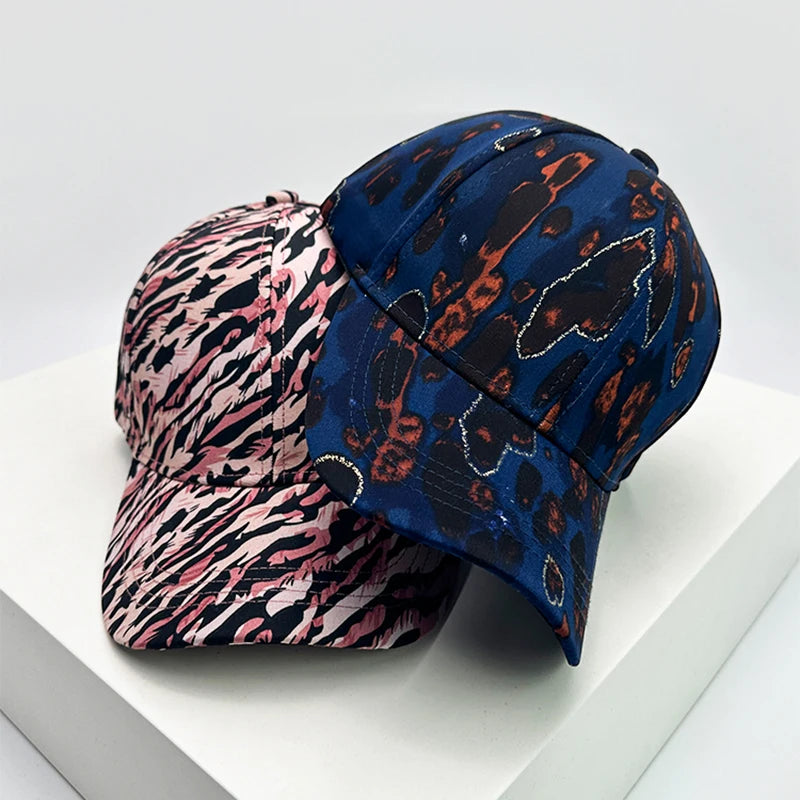 New Unisex Personal Graffiti Leopard Stripe Baseball Hats Outdoor Breathable Travel Sunshade Snapback Caps Versatile Fashion ins