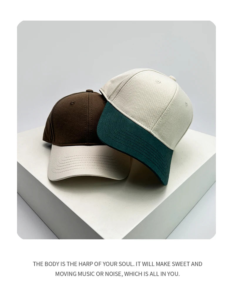 New Unisex Simple Color Block Casual Baseball Hats Breathable Outdoor ins Sunshade Peaked Caps Versatile Fashion Personal Retro