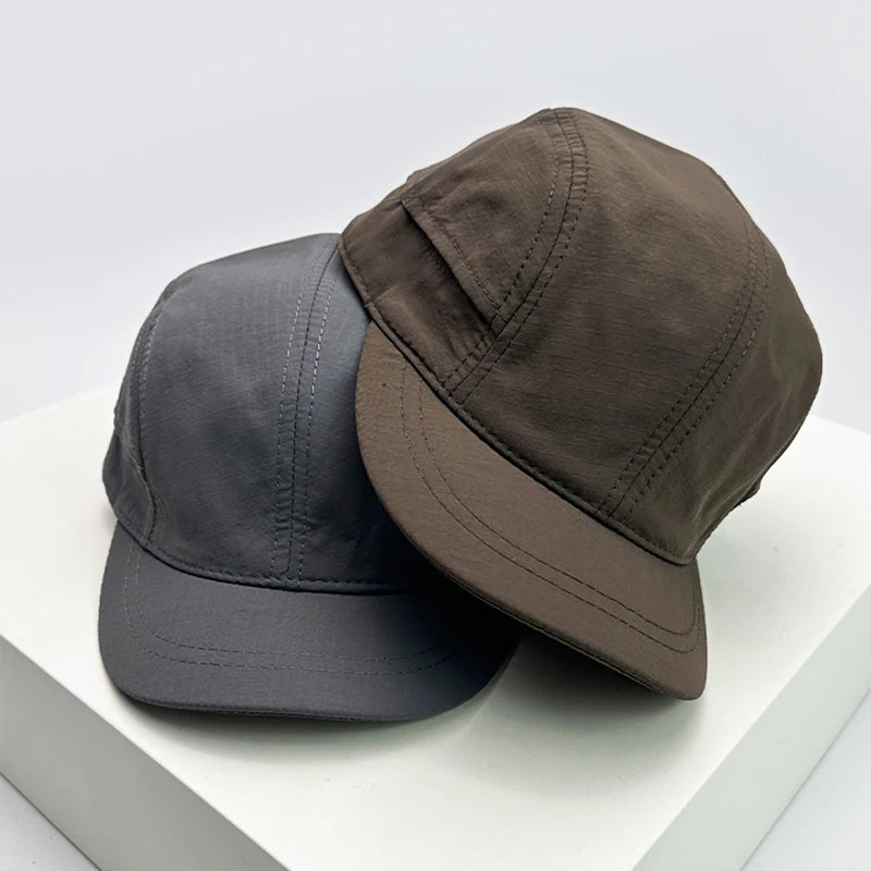 New Men Women Drawstring Short Eaves Solid Baseball Hats Breathable Sunshade Fashion Snapback Caps Versatile Simple Quick Drying