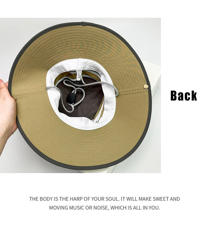 New Unisex Quick Drying Color Block Drawstring Bucket Hats Sunshade Outdoor Breathable ins Versatile Alpine Caps Casual Fashion