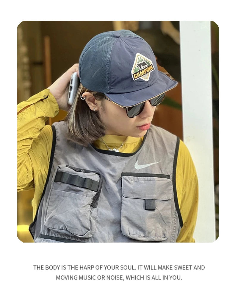 New Unisex Quick Drying Letter Embroidery Baseball Hats Outdoor Breathable Personal Sunshade Trucker Caps Versatile Fashion Mesh