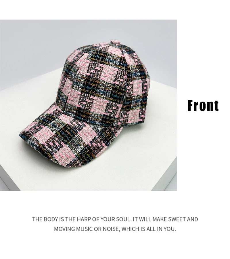 New Men Women Check Houndstooth Color Block Baseball Hats Sunshade Versatile Breathable Outdoor Snapback caps Fashion Retro ins