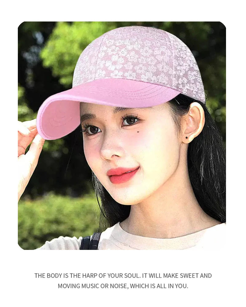 New Woman Hardtop Floral Baseball Hats Breathable Outdoor Sunshade Sports Versatile Snapback Caps Casual Fashion Westernized ins