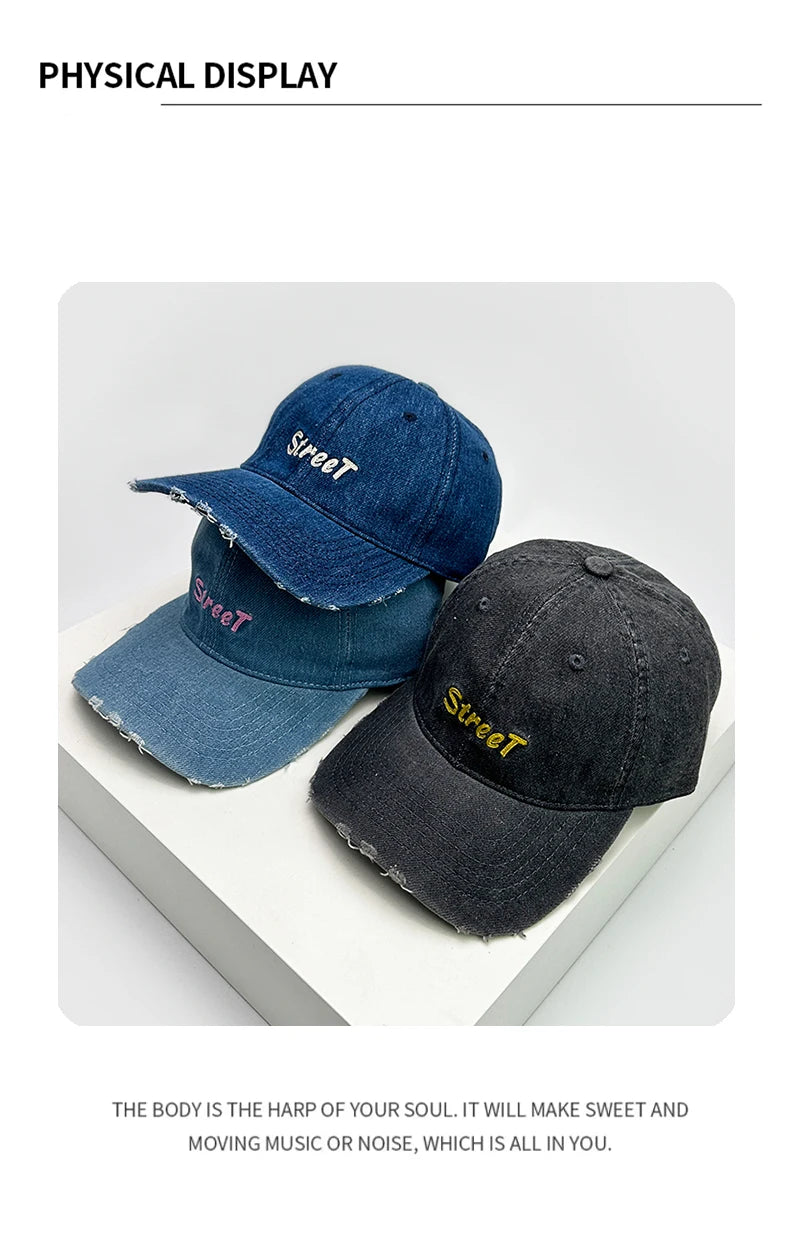 New Men Woman Broken Style Letter Embroidery Baseball Hats Retro Sunshade Breathable Casual Snapback Caps Versatile Fashion ins