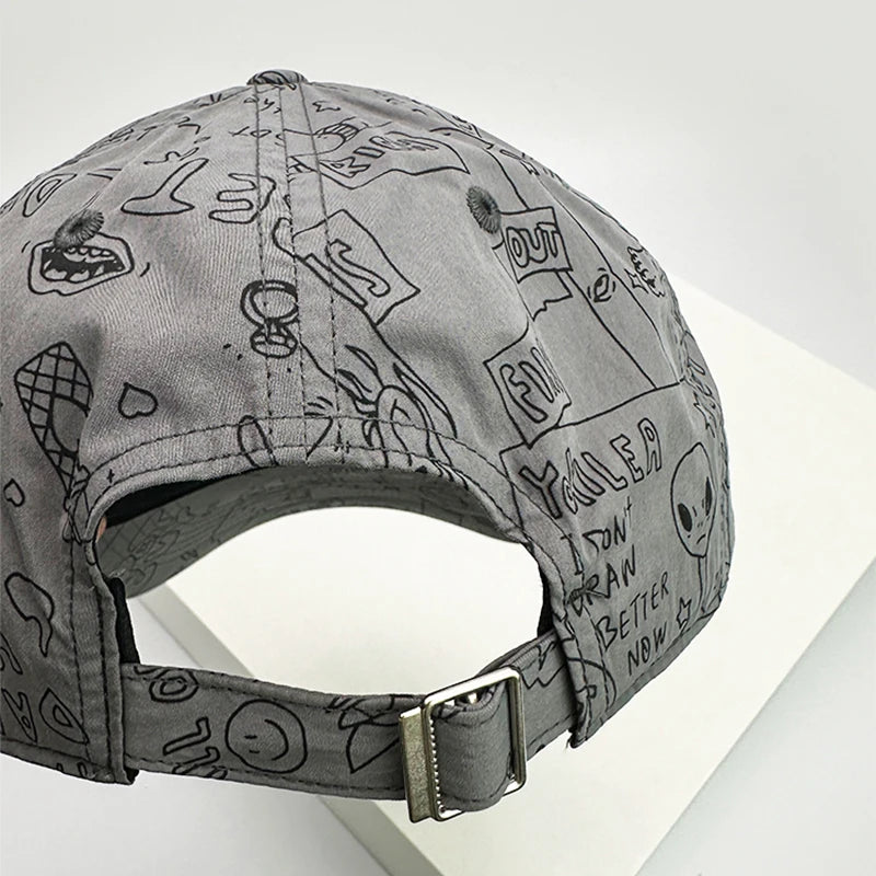 New Unisex Graffiti Comics Quick Drying Baseball Hats Personal Breathable Outdoor Sunshade Hip Hop Peaked Caps Versatile Fashion