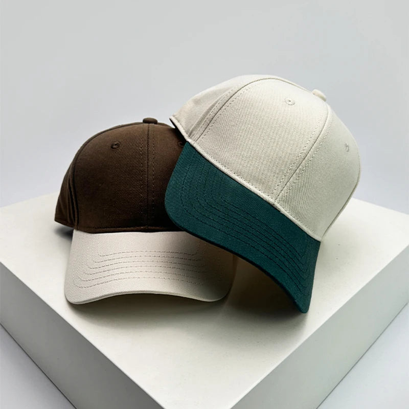 New Unisex Simple Color Block Casual Baseball Hats Breathable Outdoor ins Sunshade Peaked Caps Versatile Fashion Personal Retro