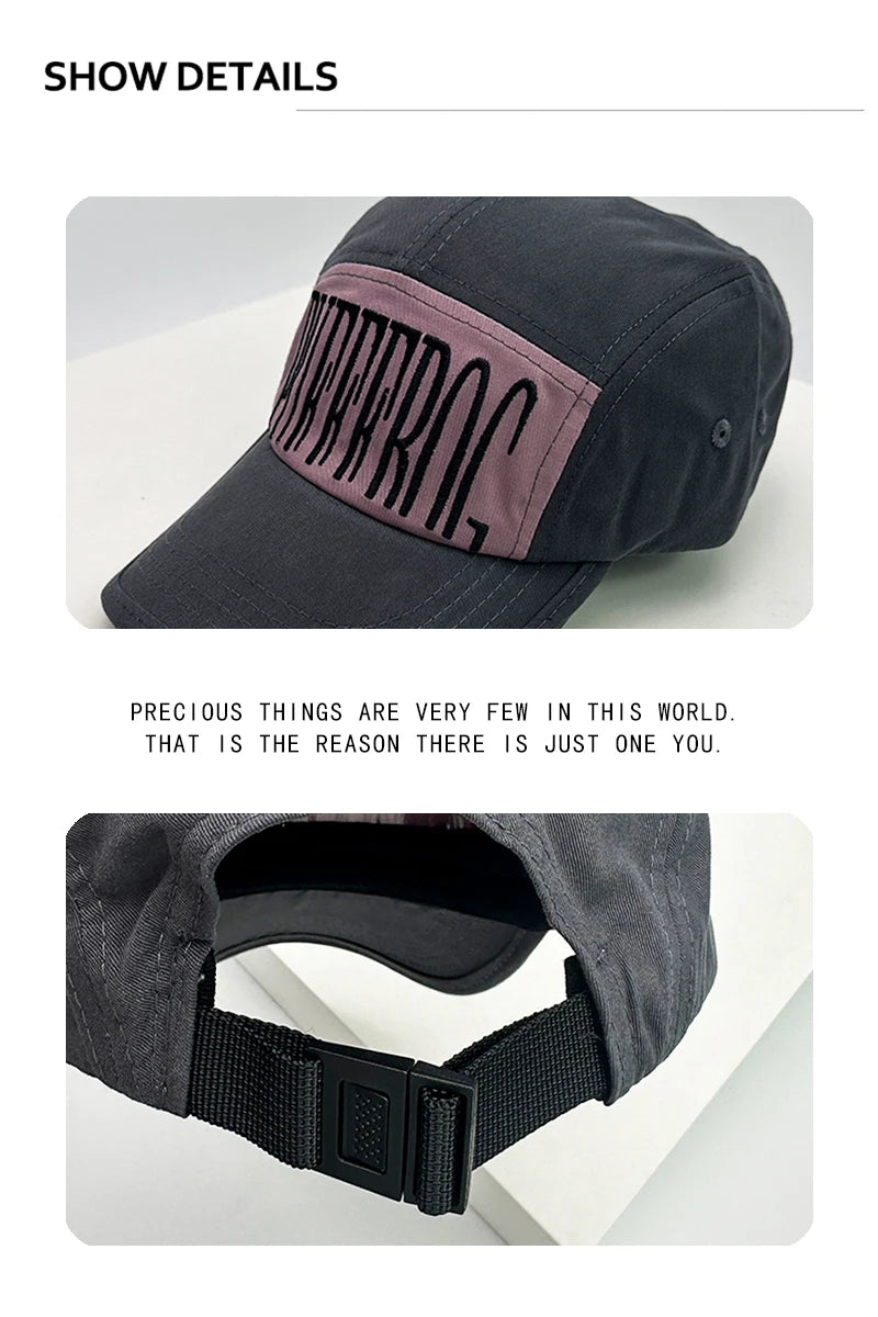 New Men Woman Street Color Block Letter Embroidery Solid Baseball Hats Breathable Sunshade Retro Snapback Caps Versatile Fashion