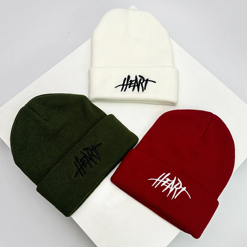 Autumn and Winter New Korean Letter Embroidery Wool Knitted HatsVersatile  Men Women Warm Fashion Soft Street Personal Classical