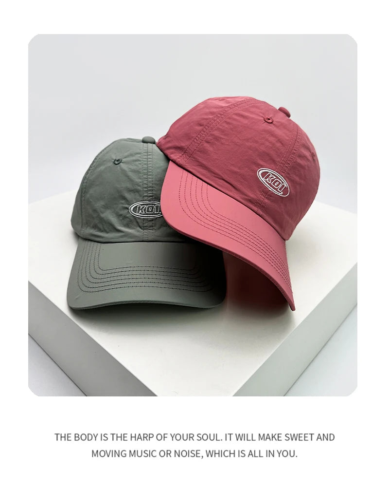 New Men Woman Quick Drying Simple Letter Embroidery Baseball Hats Breathable Outdoor Sunshade Snapback Caps Versatile Fashion