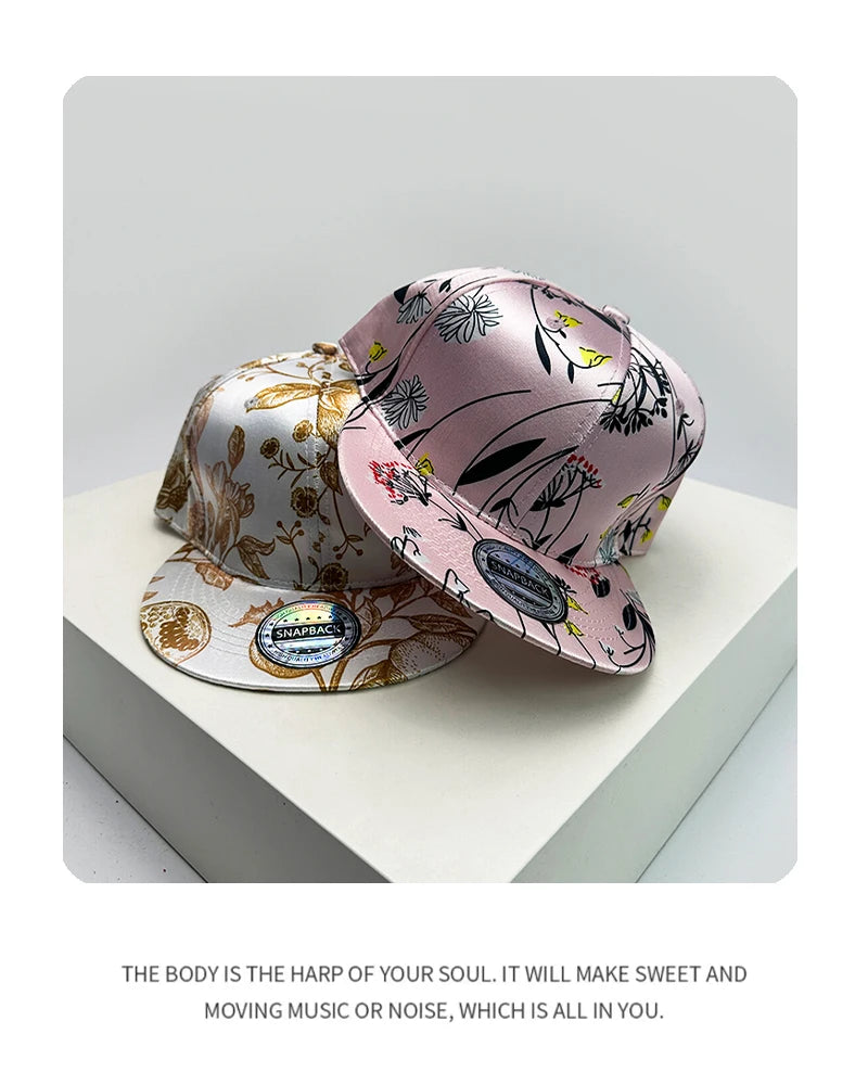 New Unisex Bandhnu Colorful Flowers Leaves Baseball Hats Breathable Hip Hop Sunshade Peaked Caps Versatile Fashion Color Block