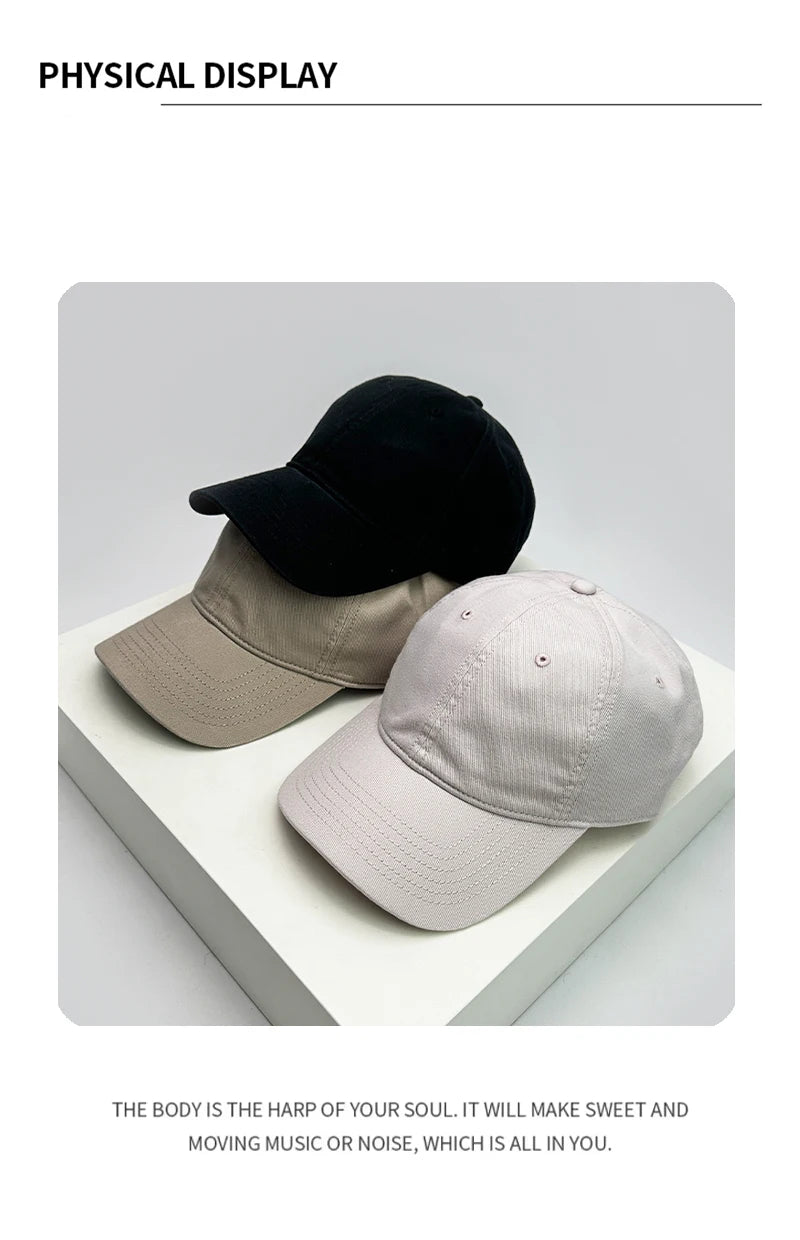 New Men Women Solid Color Snapback Caps Versatile Hip-hop Fashion Distress Baseball Hats Street Sunshade Outdoor Simple Retro