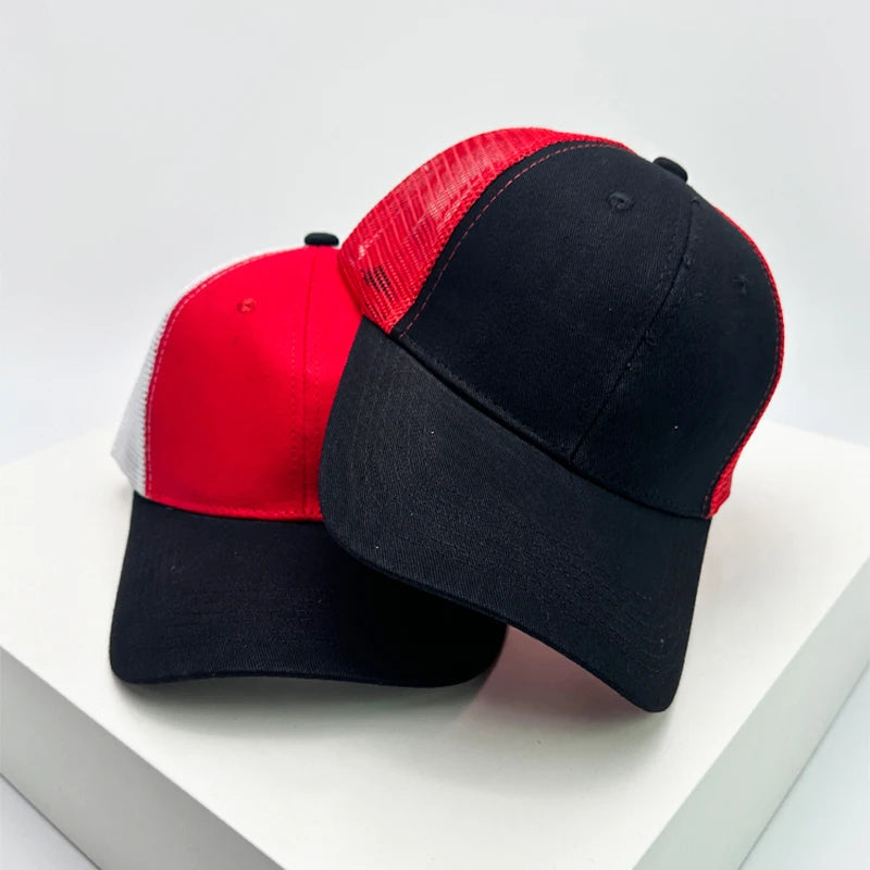 New Men Women Color Block American Style Baseball Hats Sunshade Personal Breathable Street Truck Caps Versatile Fashion Simple