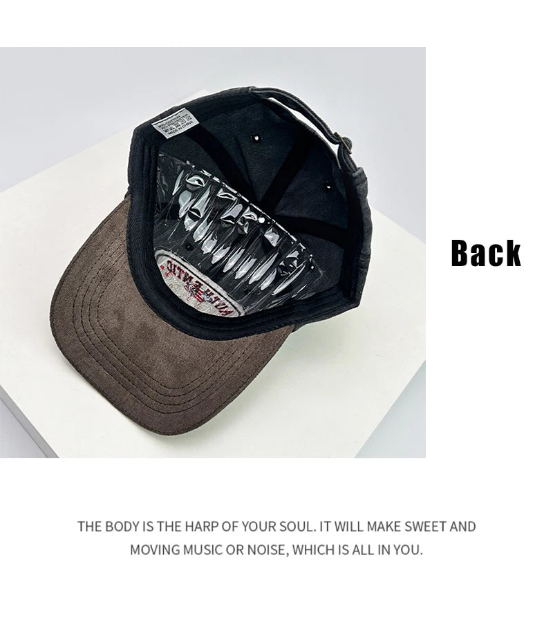 New Unisex Personal Letter Embroidery Baseball Hats Breathable Distress Sunshade American Retro Peaked Caps Versatile Street ins