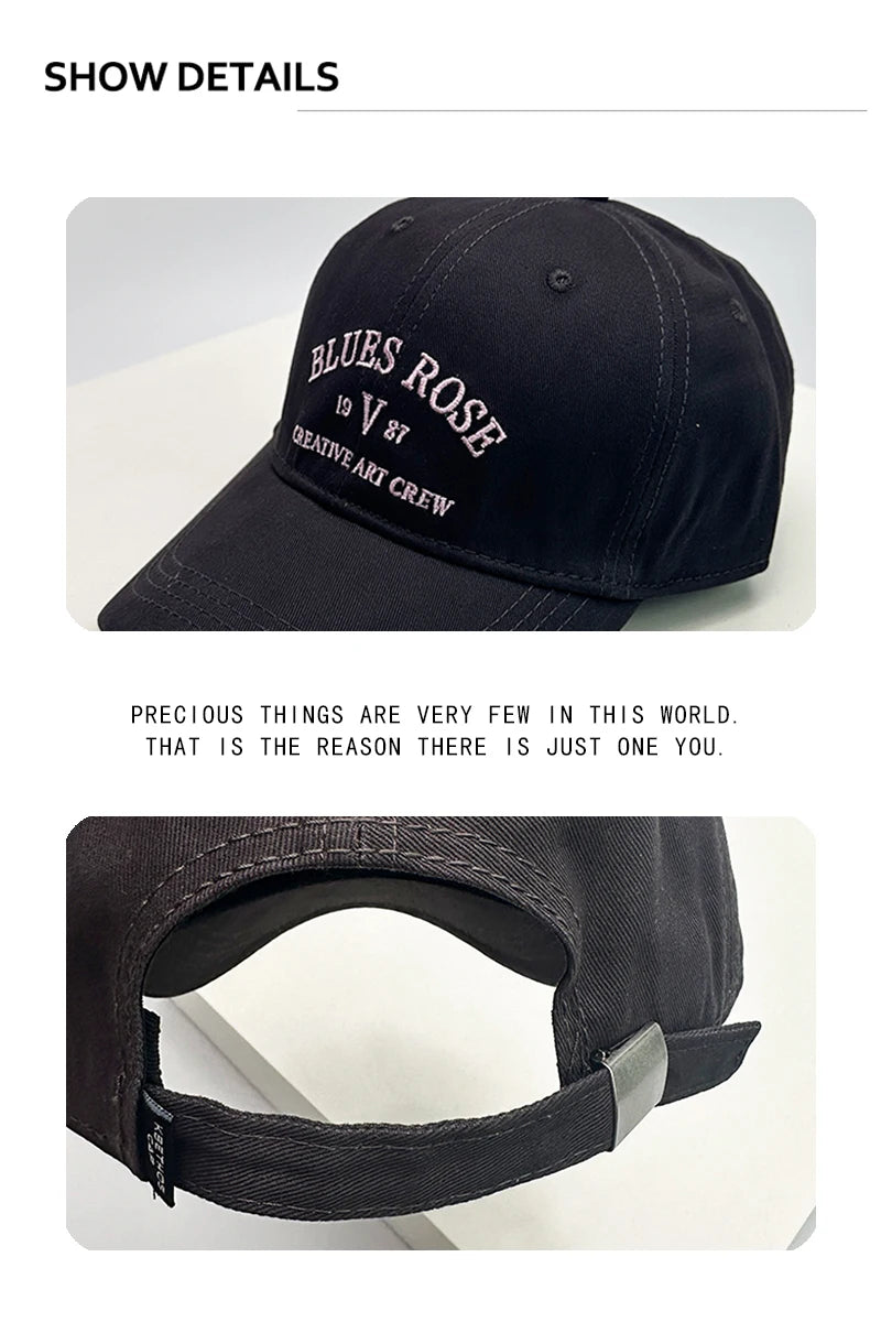 New Unisex Hardtop Embroidered Letters Baseball Hats Breathable Korean Sunshade Casual Peaked Caps Versatile Fashion Simple ins