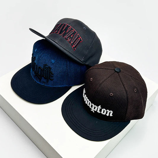 New Unisex Color Block Letter Embroidery Baseball Hats Hip Hop Breathable Flat Eave Sunshade Peaked Caps Versatile Fashion ins