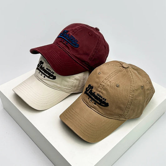 New Unisex Street Letter Embroidery Baseball Hats Couple Breathable Casual Sunshade Peaked Caps Versatile Fashion Korean Soft