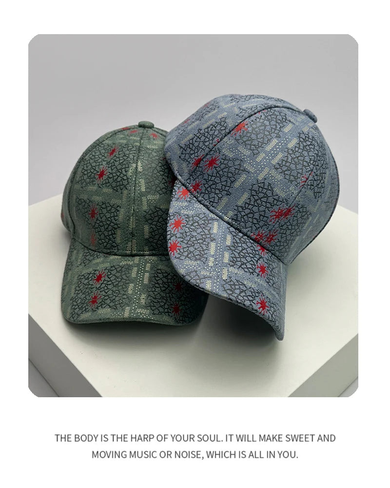 New Check Men Women Vintage Street Baseball Hats Cotton Fashion Versatile Sunscreen Hip-hop Caps Hardtop Street  Unisex  kpop