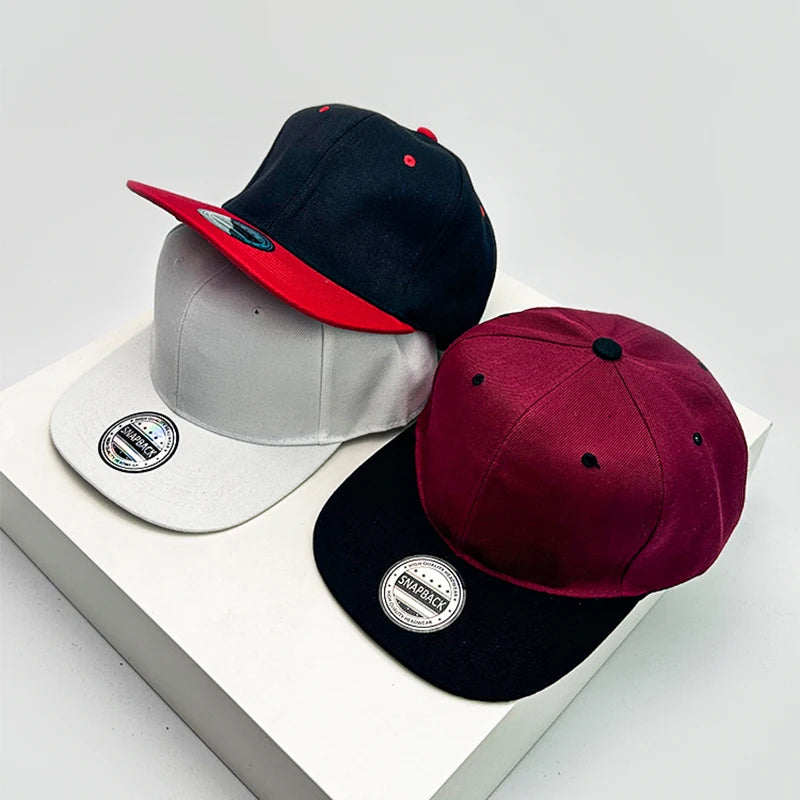 New Unisex Color Block Solid Baseball Hats Breathable Simple Sunshade Hip Hop Peaked Caps Versatile Flat Eave Fashion ins Street