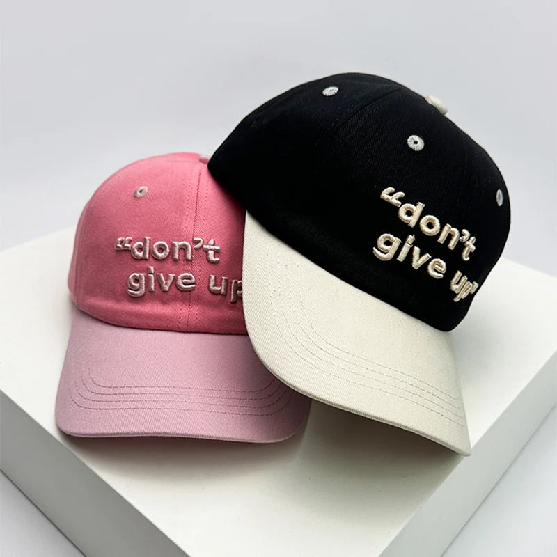 New Men Women Color Block Letters Embroidery Baseball Hats Japanese Breathable Sunshade Versatile Snapback Caps Fashion Student