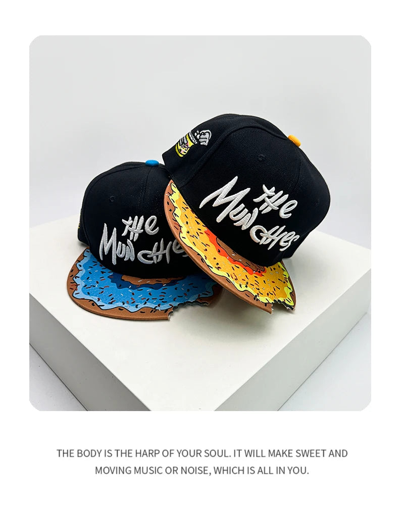 New Unisex Cartoon Eyes Letter Embroidery Baseball Hats Breathable Flat Eave Sunshade Hip Hop Peaked Caps Versatile Fashion ins