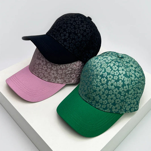 New Woman Hardtop Floral Baseball Hats Breathable Outdoor Sunshade Sports Versatile Snapback Caps Casual Fashion Westernized ins