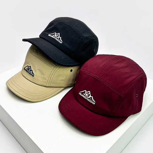 New Unisex Quick Drying Letter Embroidery Baseball Hats Breathable Short Eaves Sunshade Peaked Caps Versatile Fashion Japanese