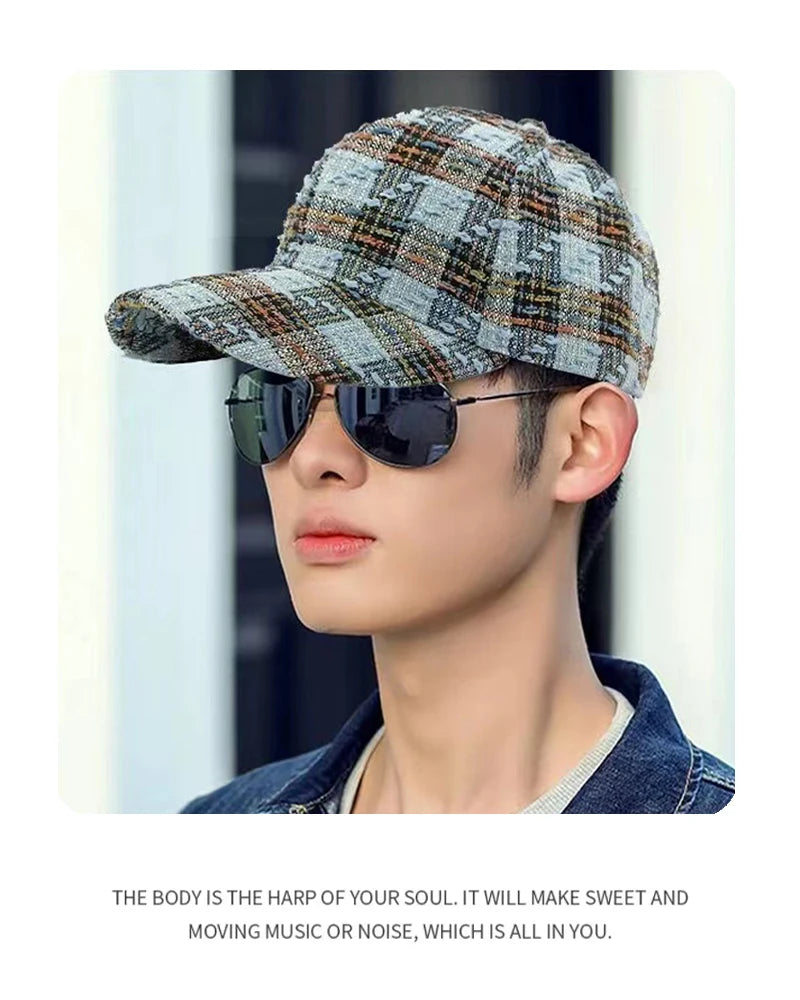 New Men Women Check Houndstooth Color Block Baseball Hats Sunshade Versatile Breathable Outdoor Snapback caps Fashion Retro ins