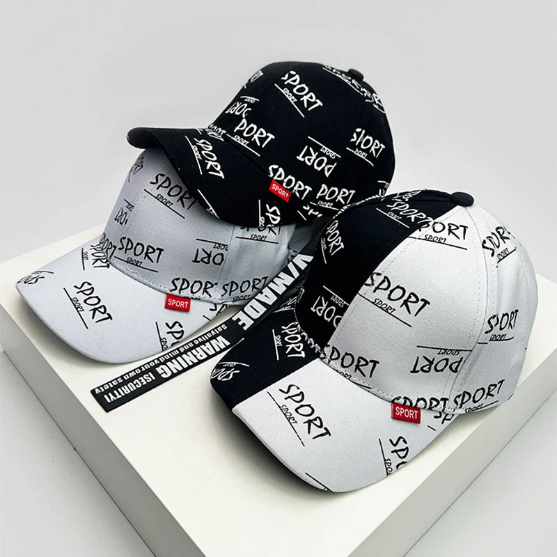 New Men Women Hip Hop Letter Printed Ribbon Baseball Hats Breathable Fashion Sunshade Snapback Caps Versatile Color Block Street