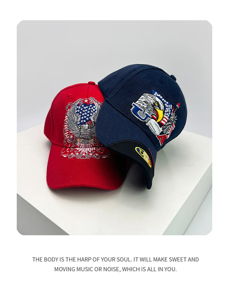 New Unisex America Eagle Letter Embroidery Baseball Hats Hardtop Breathable Personal Sunshade Peaked Caps Versatile Fashion ins